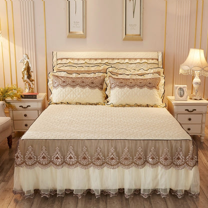 Elegant Skirted Non-Slip Bed Cover Set