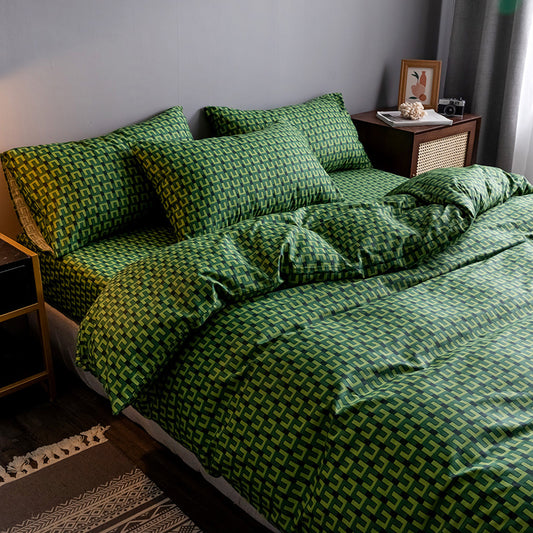 CozyPure Cotton Fitted Sheet Quilt Set