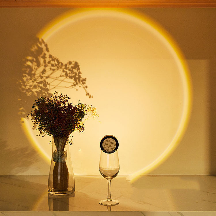 Sunset Projection LED Night Light – Modern Minimalist Cabinet & Room Lamp