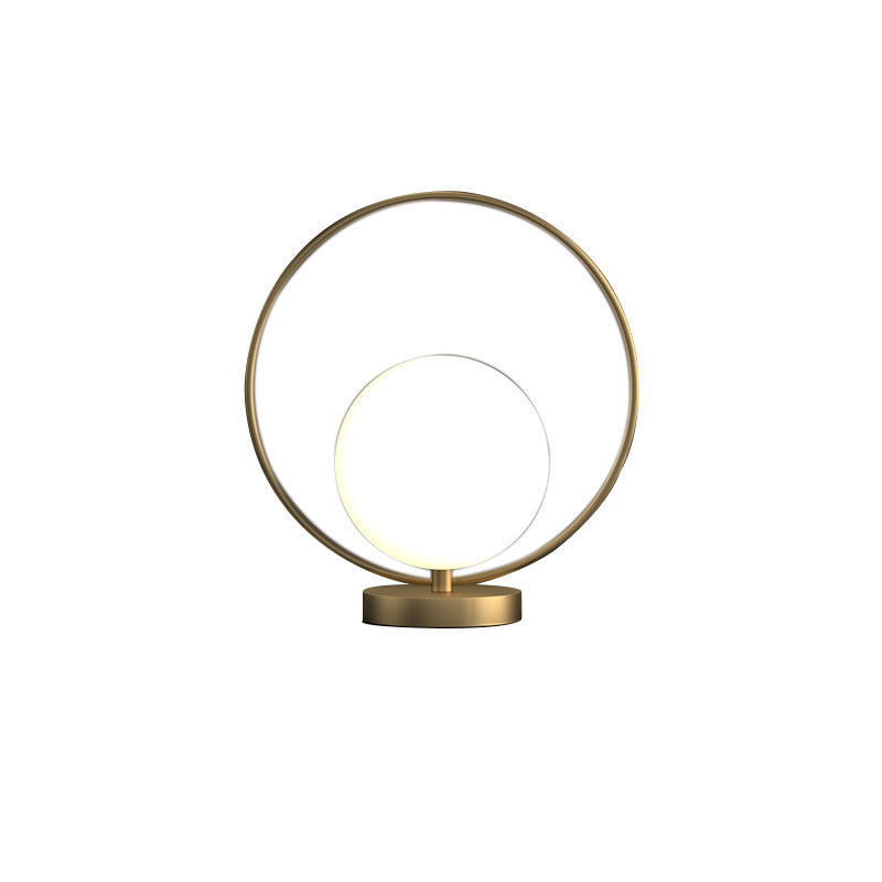Modern Halo Orb LED Bedside Lamp – Minimalist Nightstand Light