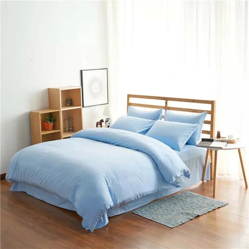 4-Piece Modern Twill Bedding Set – Soft Polyester Fiber with Sheet, Quilt Cover & Pillowcases Blue / 2.0m by Simple Homes