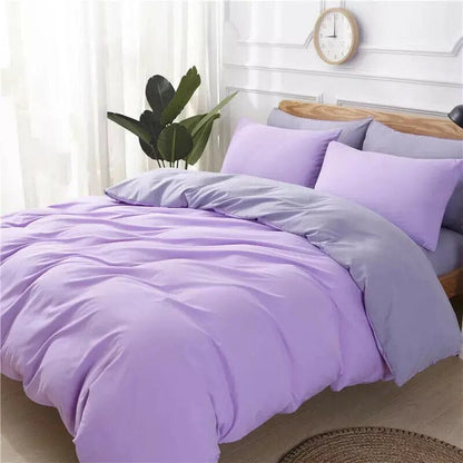 4-Piece Modern Twill Bedding Set – Soft Polyester Fiber with Sheet, Quilt Cover & Pillowcases Lilac / 2.0m by Simple Homes