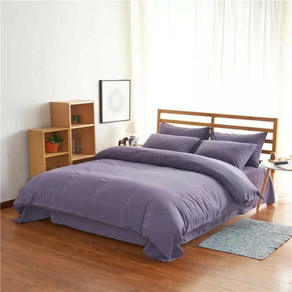 4-Piece Modern Twill Bedding Set – Soft Polyester Fiber with Sheet, Quilt Cover & Pillowcases Purple / 2.0m by Simple Homes