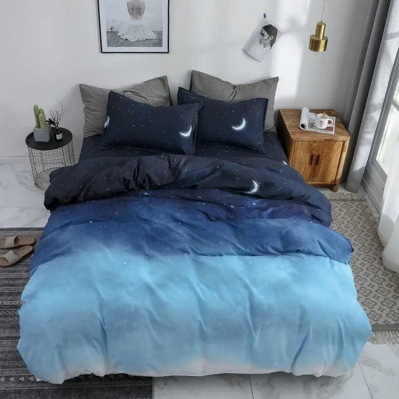 4-Piece Printed Bedding Set – Soft Sanded Cotton, Multiple Sizes Night Sky / 1M 3pc by Simple Homes