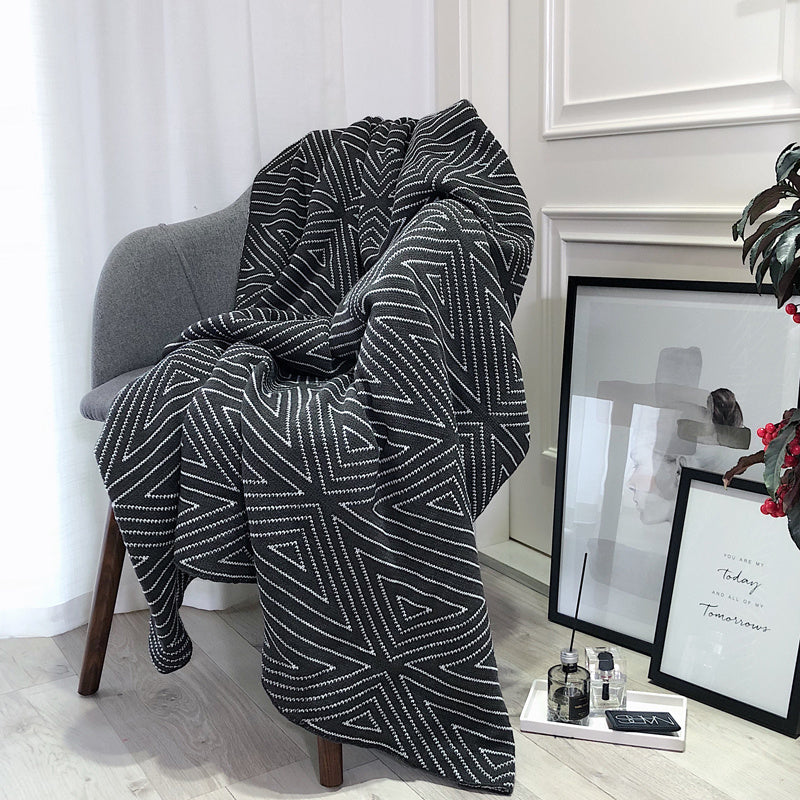 Scandi Lines – Modern Knit Throw Blanket