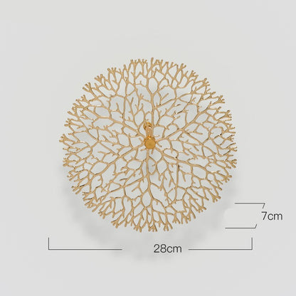 Coral Tree & Carp Wall Sculpture – Luxe Metal Wall Art