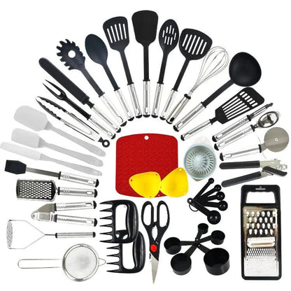 44-Piece Complete Kitchen Utensil Set – Heat-Resistant Nylon Cooking Tools Kit SET1 by Simple Homes