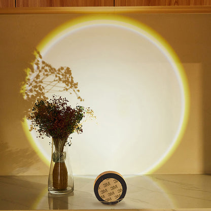 Sunset Projection LED Night Light – Modern Minimalist Cabinet & Room Lamp
