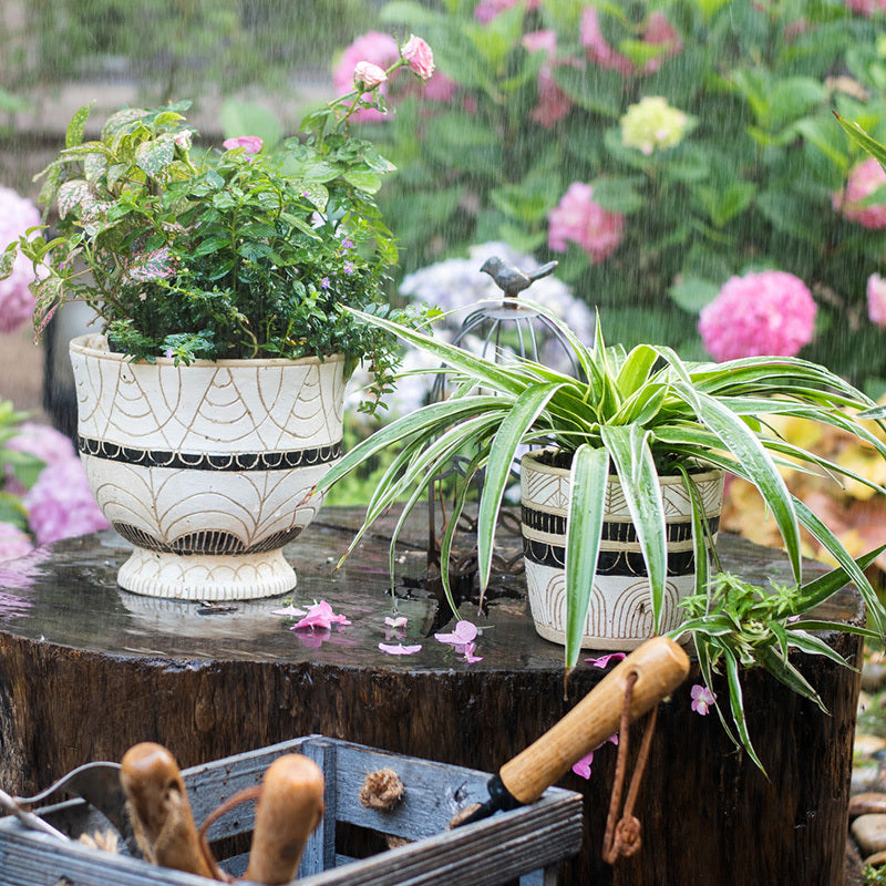 Egyptian-Inspired Decorative Pillar Planter