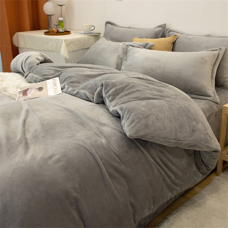 CozyFleece Four-Piece Plush Duvet Set