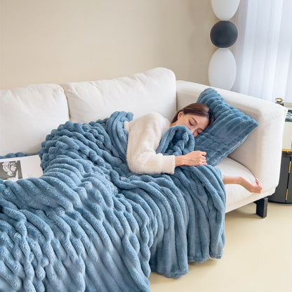 SnuggleSoft Bubble Faux Rabbit Fur Blanket