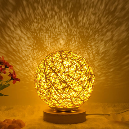 LunaGlow Rattan Sphere Lamp