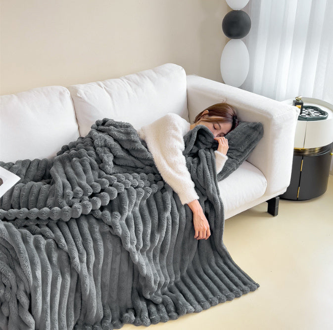 SnuggleSoft Bubble Faux Rabbit Fur Blanket