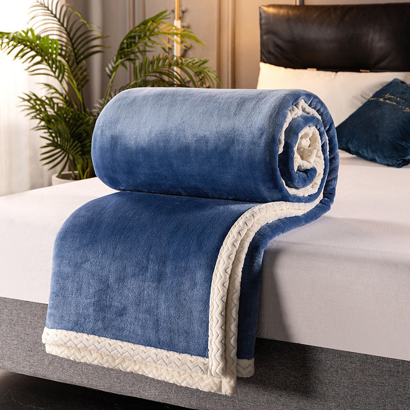 Ultra-Soft Double Fleece Blanket – Thick Coral Flannel for All-Season Comfort