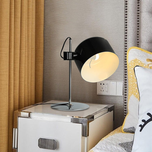 LumoArc™ Minimalist Black & White Table Lamp – Modern Living Room Accent