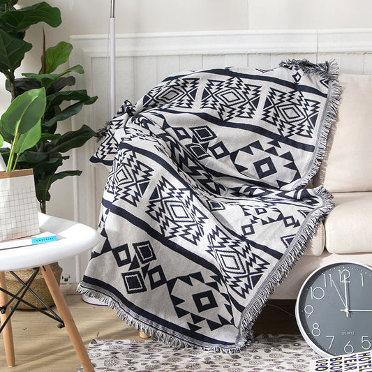 Nordic-Inspired Cotton Throw Blanket
