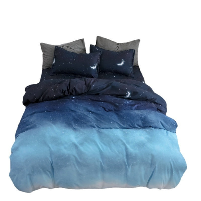 4-Piece Printed Bedding Set – Soft Sanded Cotton, Multiple Sizes