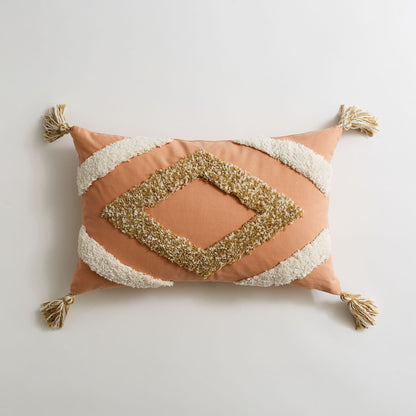 ZigZag Threads Embroidered Cotton Cushion Cover