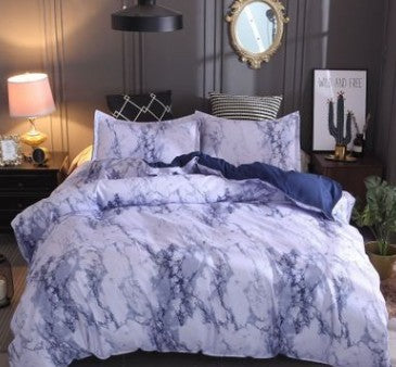 Marble Luxe Duvet Cover Set – 3 Piece Bedding with Pillowcases, Soft Polyester Twill