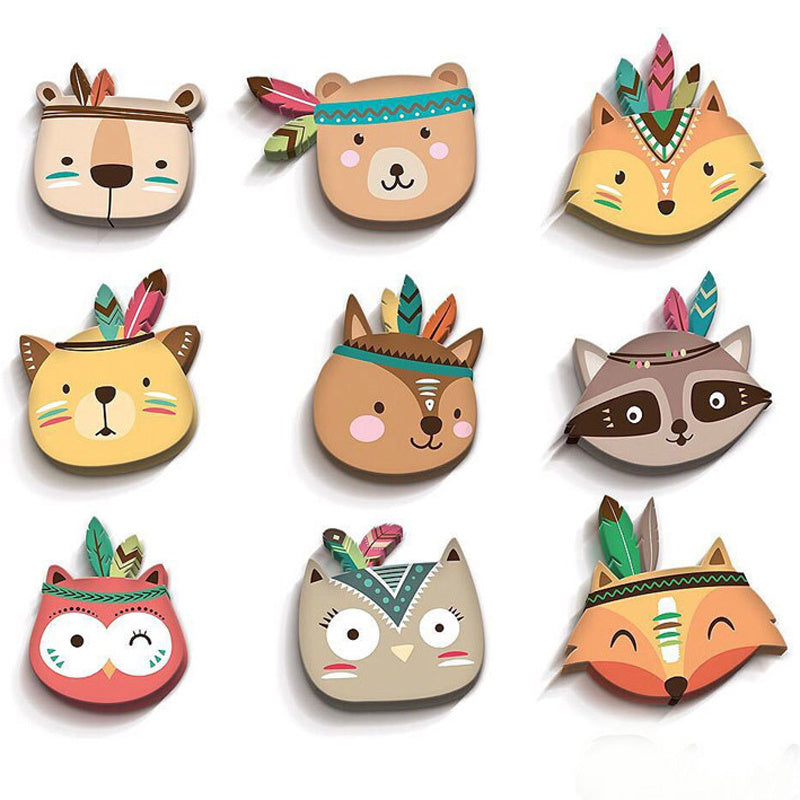Whimsical Animal Wall Décor – Soft Cotton Heads for Kids' Rooms