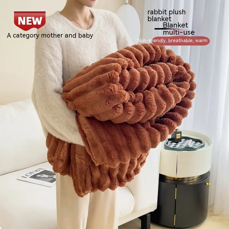 SnuggleSoft Bubble Faux Rabbit Fur Blanket