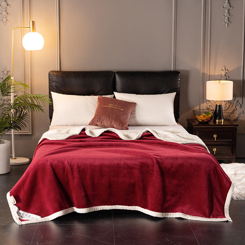 Ultra-Soft Double Fleece Blanket – Thick Coral Flannel for All-Season Comfort