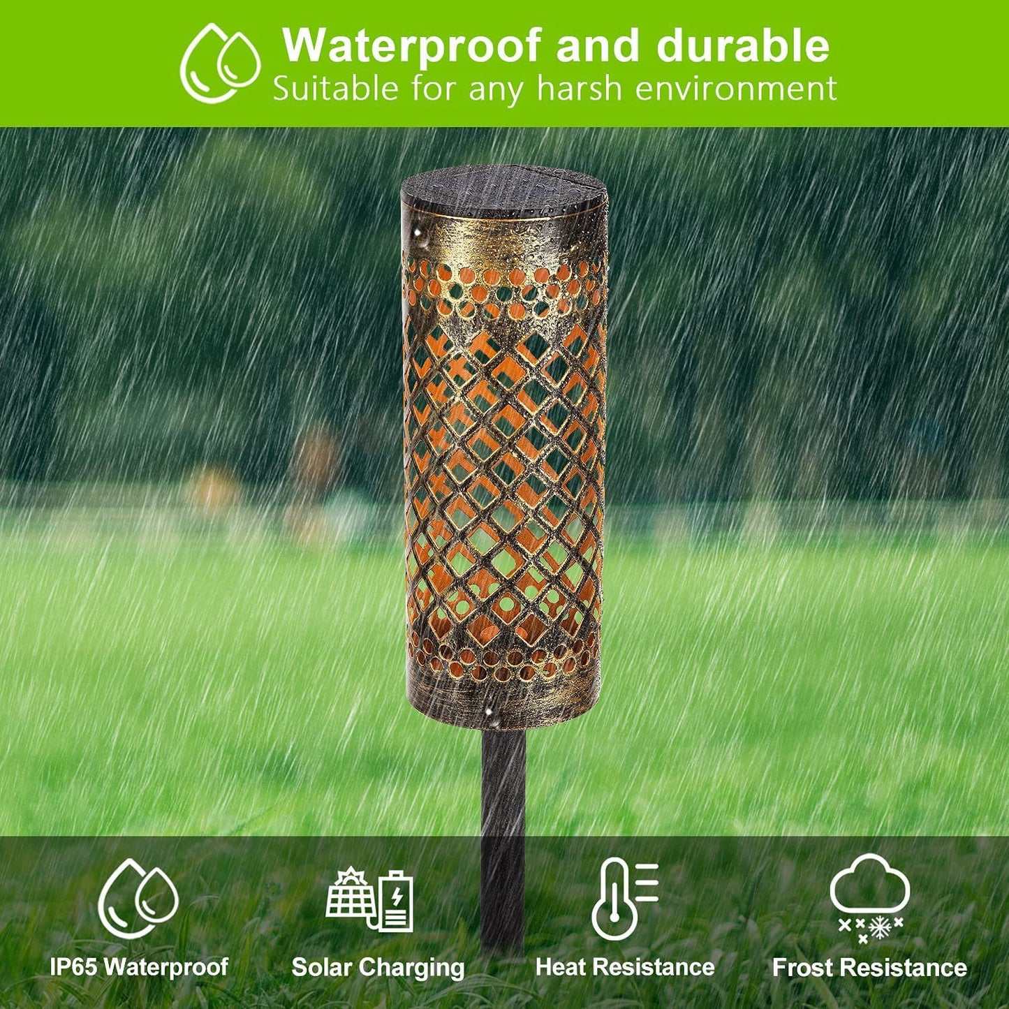 SolarGlow™ Decorative Metal Lawn Lamps – Waterproof Garden Lights