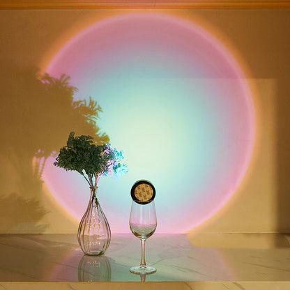 Sunset Projection LED Night Light – Modern Minimalist Cabinet & Room Lamp