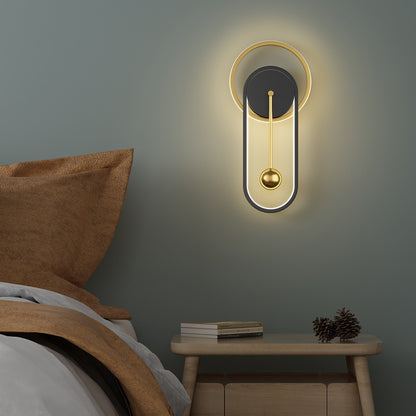 Nordic Minimalist Modern Halo LED Wall Clock Lamp – Dual-Light Decorative Wall Fixture