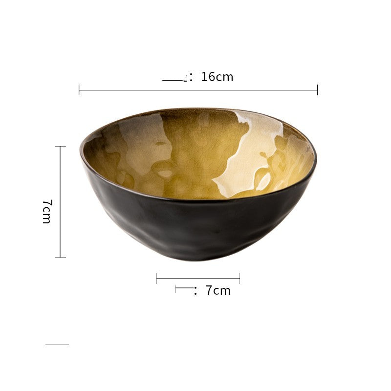 Retro Glazed Ceramic Bowl – Japanese Porcelain Noodle, Salad & Soup Bowl