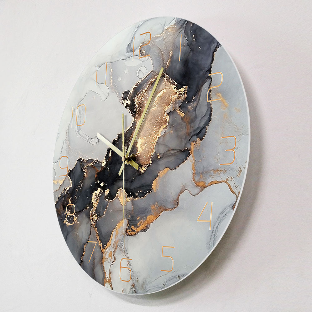 Marble-Inspired Modern Wall Clock – 12" Decorative Quartz Timepiece