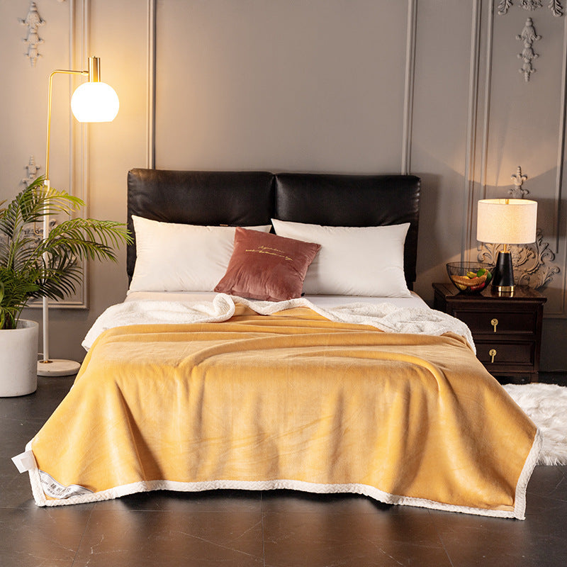 Ultra-Soft Double Fleece Blanket – Thick Coral Flannel for All-Season Comfort