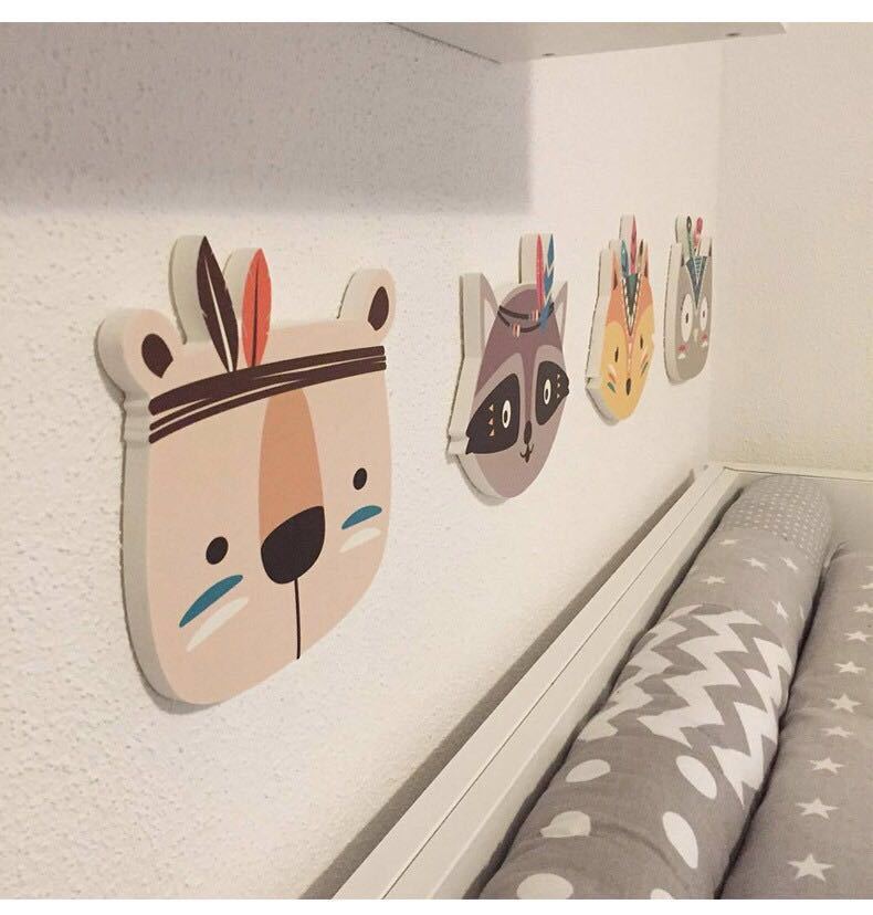 Whimsical Animal Wall Décor – Soft Cotton Heads for Kids' Rooms