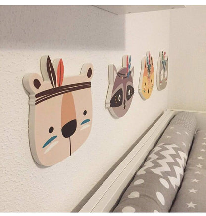 Whimsical Animal Wall Décor – Soft Cotton Heads for Kids' Rooms