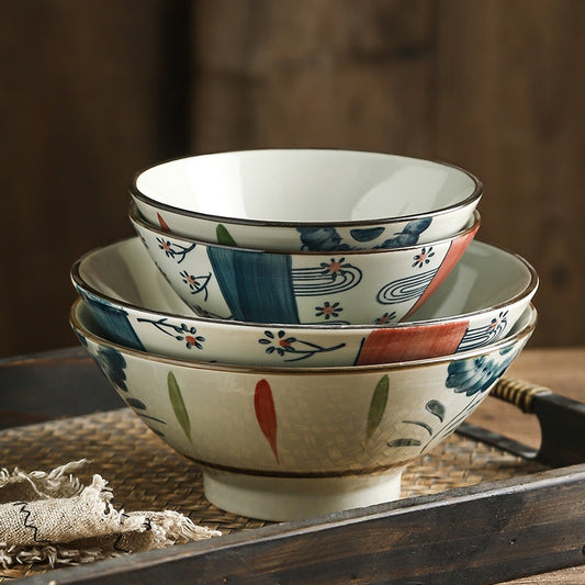 Sakura & Brushstroke Ramen Bowel Bowel-Vintage Artisan Style
