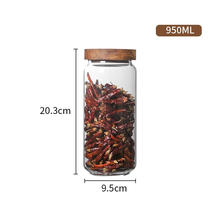 Glass Storage Jars with Wooden Lids – Airtight Borosilicate Kitchen Containers