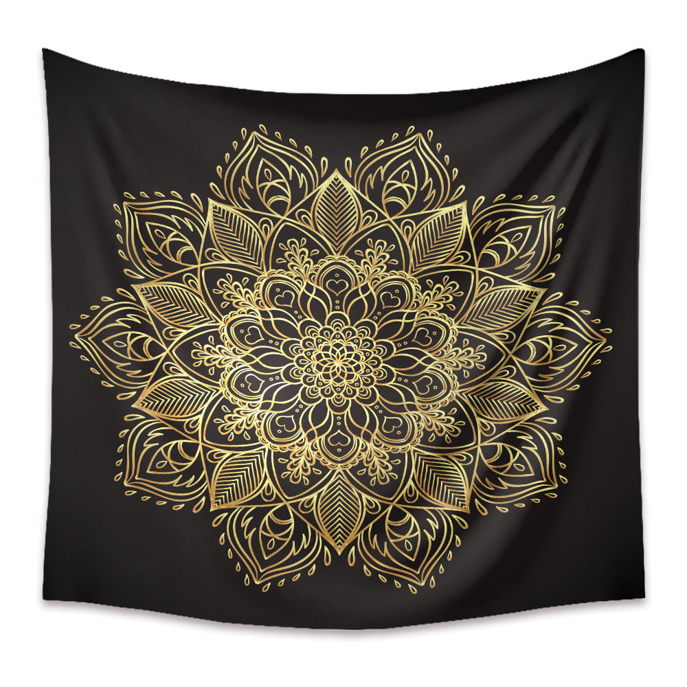 Boho Mandala Wall Tapestry – Rectangular Polyester Hanging Art