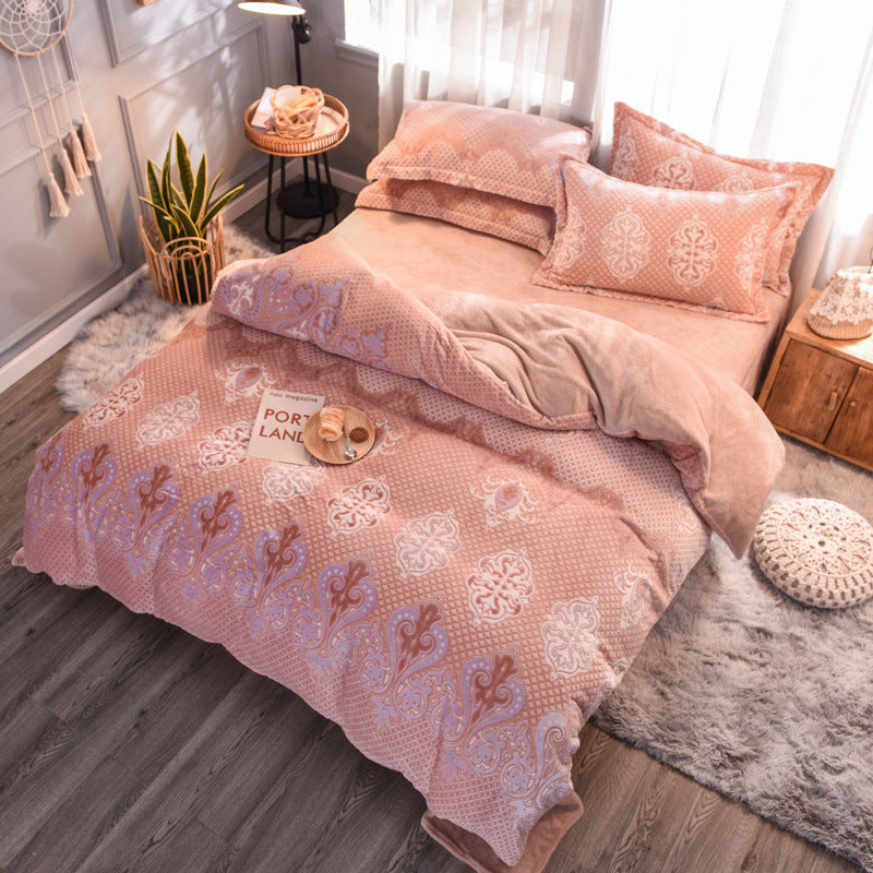 Elegant Bloom – 4-Piece Floral Bedding Set (Soft Polyester)