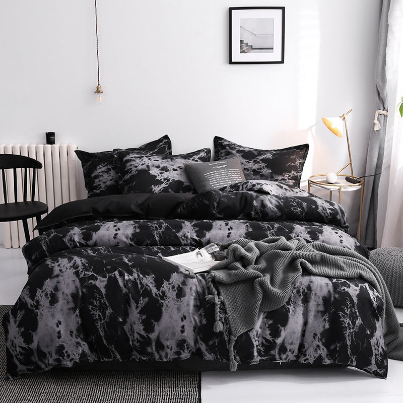 Geometric Pattern Quilt Cover Set with Pillowcases – Antibacterial Ramie Bedding