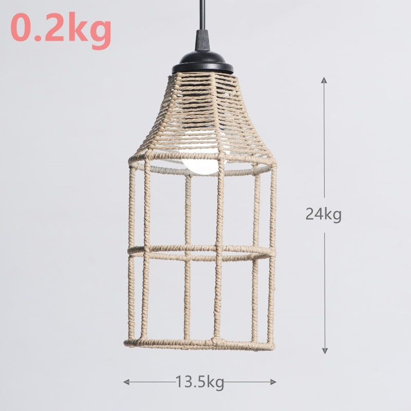 TerraGlow Woven Pendant Lamps – Handcrafted Paper String Shades