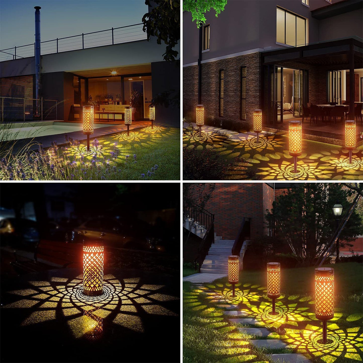 SolarGlow™ Decorative Metal Lawn Lamps – Waterproof Garden Lights