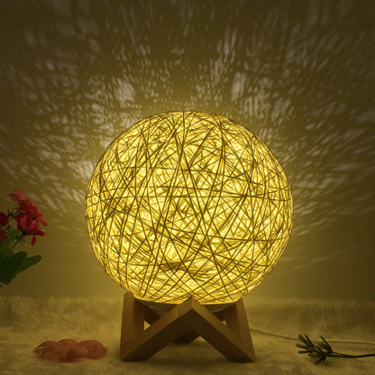 LunaGlow Rattan Sphere Lamp