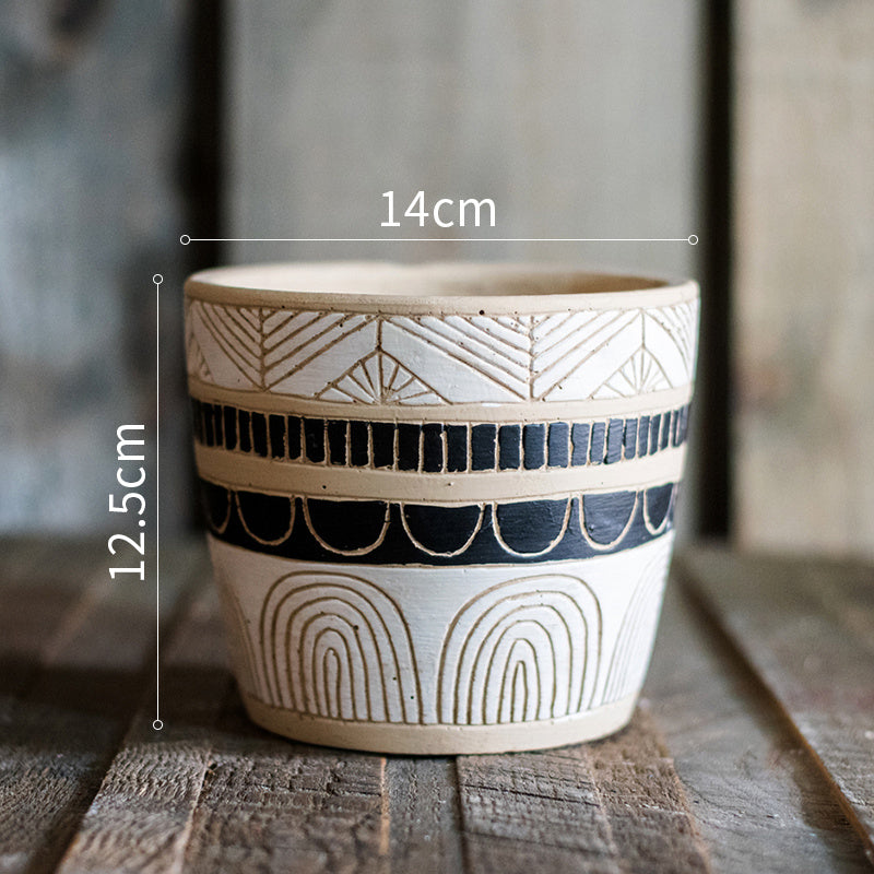 Egyptian-Inspired Decorative Pillar Planter