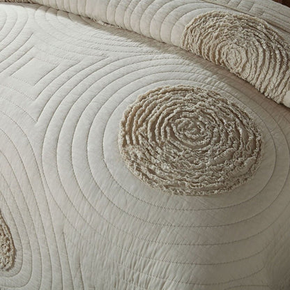 Botanical Whisper – Pure Cotton Quilted 3-Piece Bedding Set