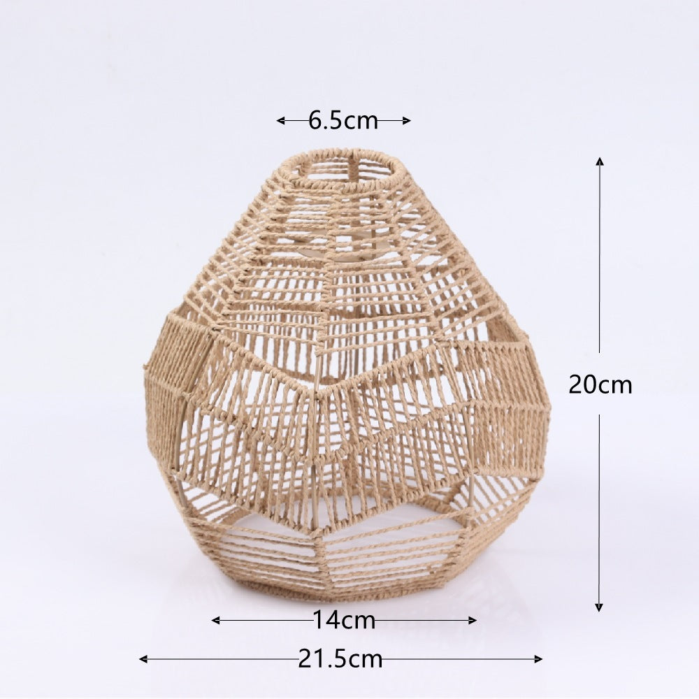 TerraGlow Woven Pendant Lamps – Handcrafted Paper String Shades