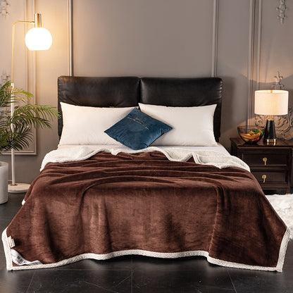 Ultra-Soft Double Fleece Blanket – Thick Coral Flannel for All-Season Comfort