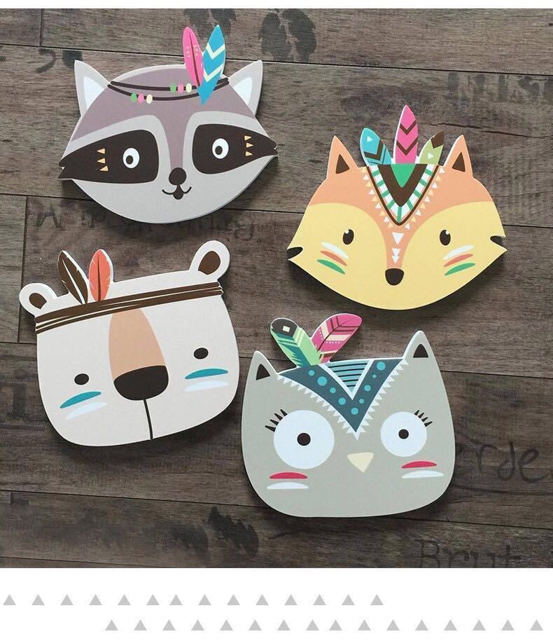 Whimsical Animal Wall Décor – Soft Cotton Heads for Kids' Rooms