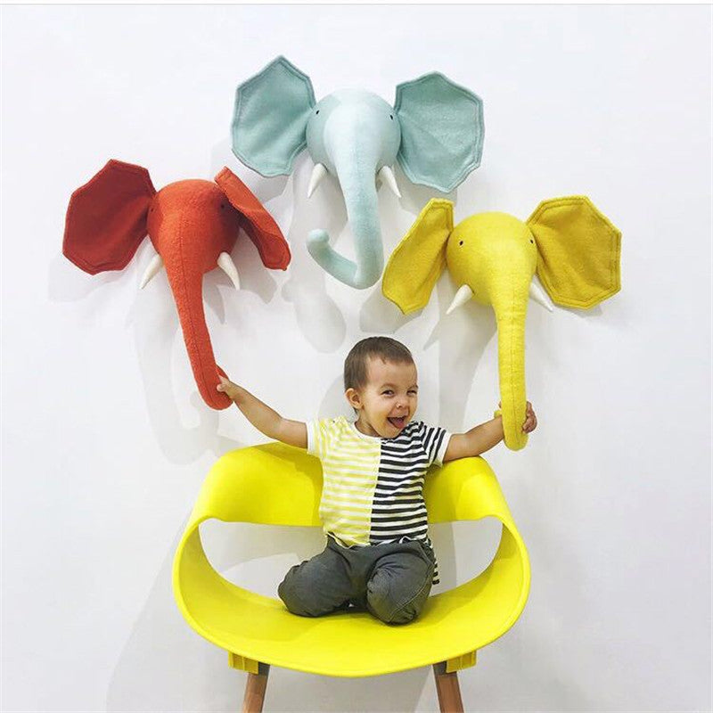 Soft Animal Wall Decor – Cotton Plush Heads for Kids' Rooms