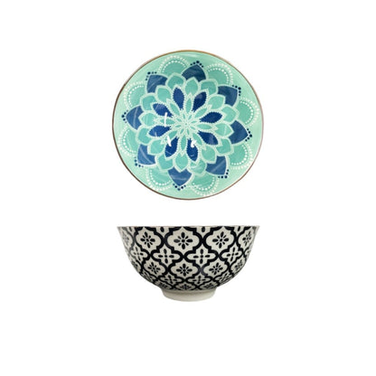 Boho Blossom Porcelain Bowl Set – 6 Pieces