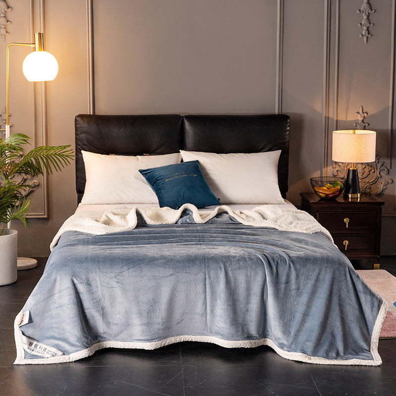Ultra-Soft Double Fleece Blanket – Thick Coral Flannel for All-Season Comfort